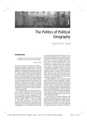 The Politics of Political Geography