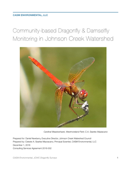 Community-Based Dragonfly & Damselfly Monitoring in Johnson