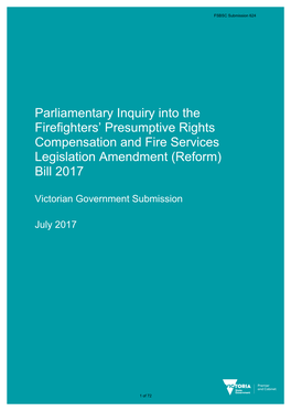 Parliamentary Inquiry Into the Firefighters' Presumptive Rights