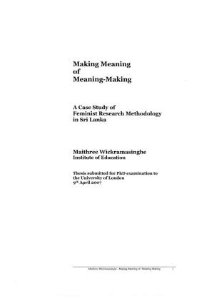 Making Meaning of Meaning-Making