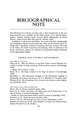 Bibliographical Note