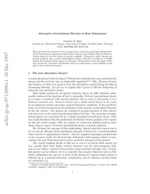 Alternative Gravitational Theories in Four Dimensions