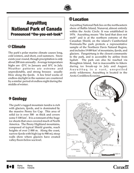 Auyuittuq National Park of Canada Spring 2005
