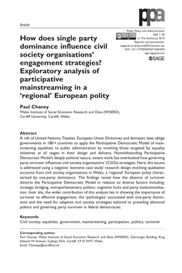 How Does Single Party Dominance Influence Civil Society Organisations