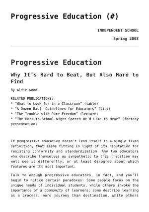 Progressive Education (#)