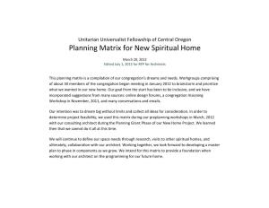 Planning Matrix for New Spiritual Home
