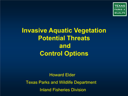 Aquatic Invasives of Texas Reservoirs