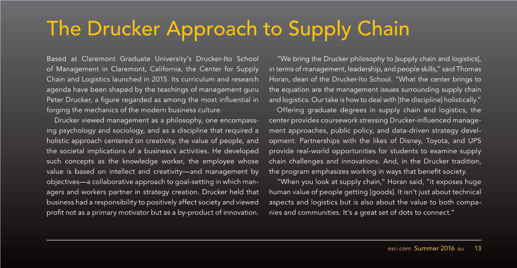 The Drucker Approach to Supply Chain