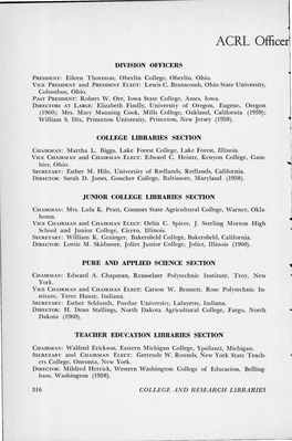 COLLEGE and RESEARCH LIBRARIES Or 1957-58