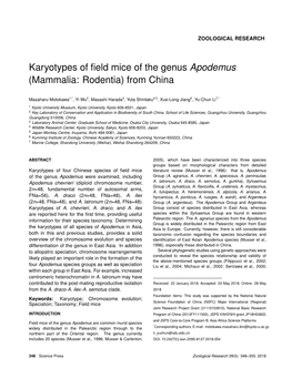 Karyotypes of Field Mice of the Genus Apodemus