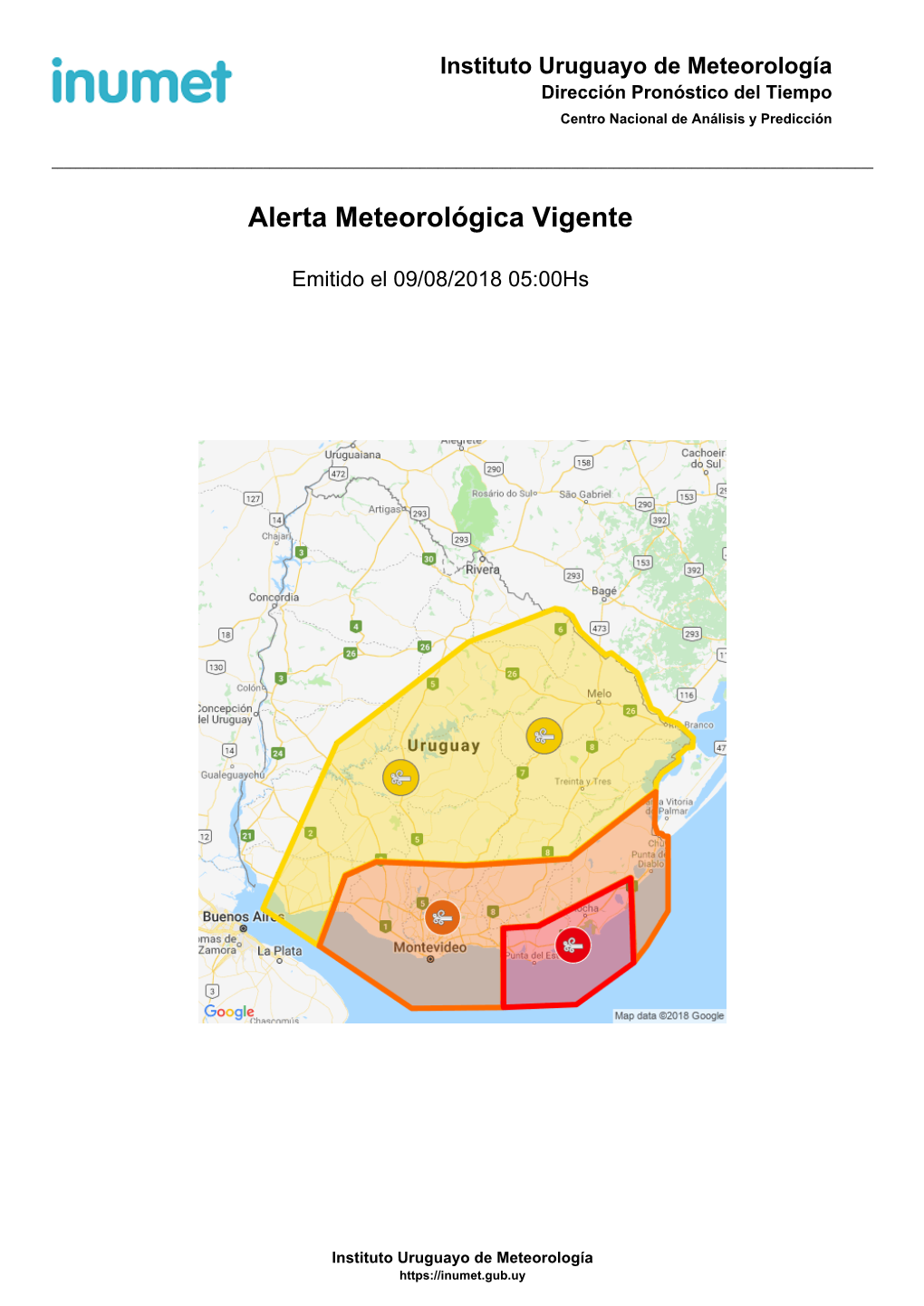 Alerta Meteorológica Vigente