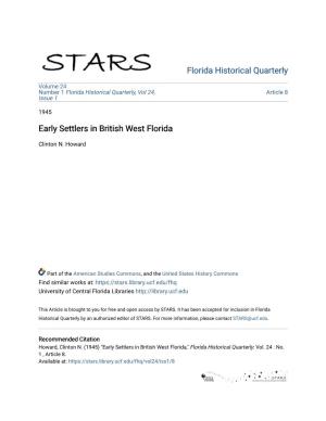 Early Settlers in British West Florida