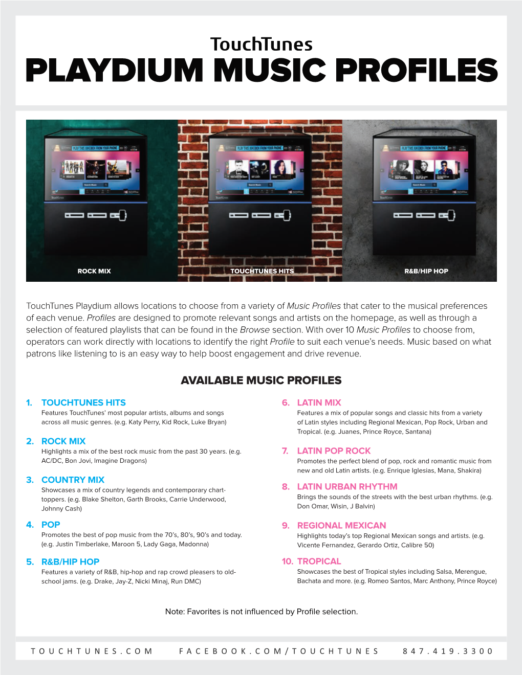 Playdium Music Profiles