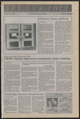 Asbestos Harm Unlikely UWM's Native American Community Lacks Visibility