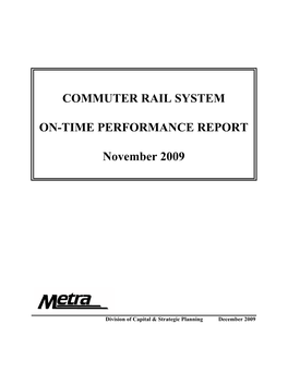 Commuter Rail System On-Time Performance Report
