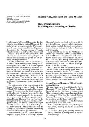 The Jordan Museum: Exhibiting the Archaeology of Jordan