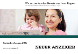 Preise/Leistungen 2019 Die Zeitung Für Das Aachthurland Und Die Region Bürglen