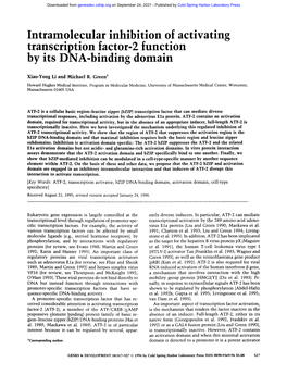 Intramolecular Inhibition of Activating Transcription Factor-2 Function by Its DNA-Binding Domain