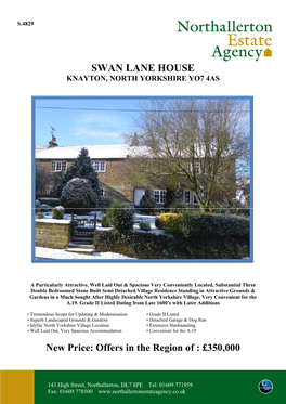 Swan Lane House Knayton, North Yorkshire Yo7 4As