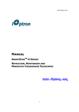 Manual Smartstartm-A Series Refractor, Newtonian and Maksutov-Cassegrain Telescopes