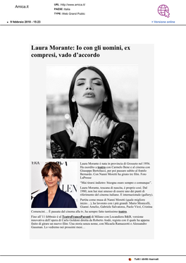 Laura Morante: Io Con Gli Uomini, Ex Compresi, Vado D'accordo