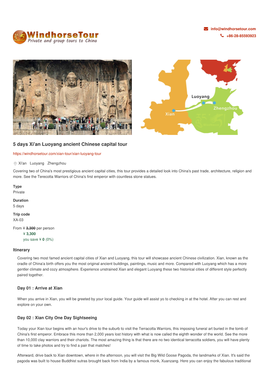 5 Days Xi'an Luoyang Ancient Chinese Capital Tour