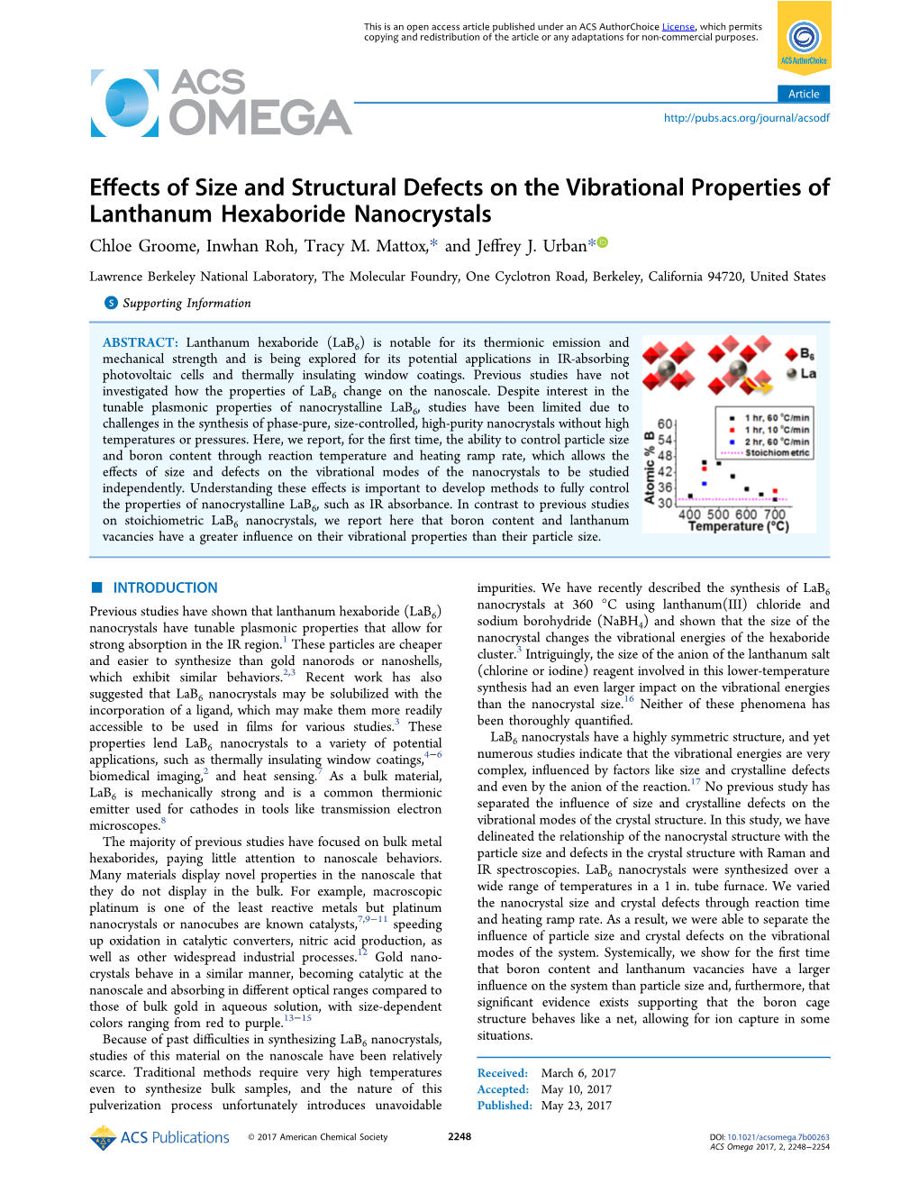 Effects of Size and Structural Defects on the Vibrational Properties of Lanthanum Hexaboride Nanocrystals