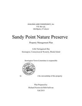 Sandy Point Nature Preserve Property Management Plan