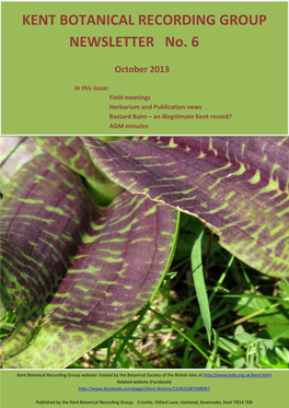 Kent Botanical Recording Group Newsletter No. 6