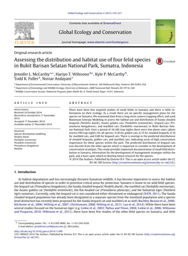 Assessing the Distribution and Habitat Use of Four Felid Species in Bukit Barisan Selatan National Park, Sumatra, Indonesia