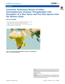 Correction: Preliminary Review of Indian Eumenophorinae (Araneae: Theraphosidae) with Description of a New Genus and Five New Species from the Western Ghats