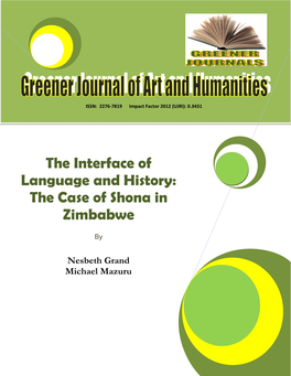 The Interface of Language and History: the Case of Shona in Zimbabwe
