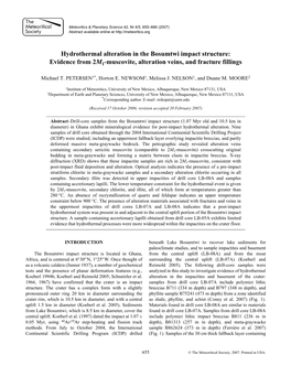 Hydrothermal Alteration in the Bosumtwi Impact Structure: Evidence from 2M1-Muscovite, Alteration Veins, and Fracture Fillings
