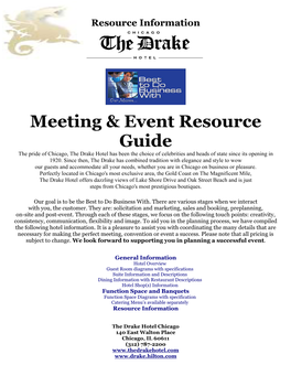 Meeting & Event Resource Guide