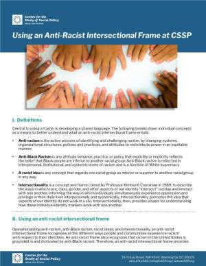 Using an Anti-Racist Intersectional Frame at CSSP