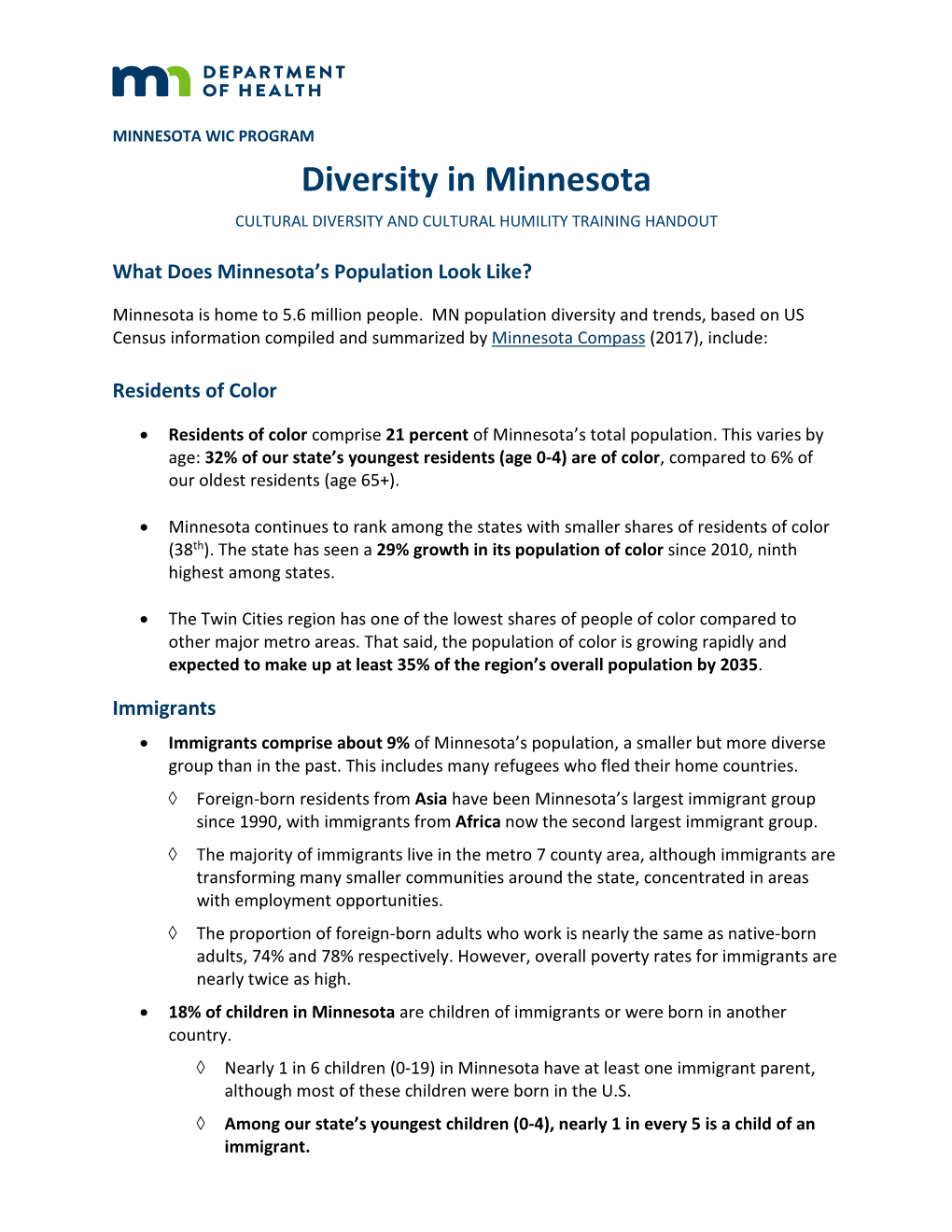 Diversity in Minnesota (PDF)