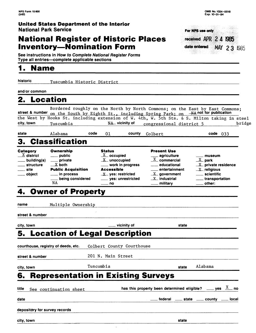 National Register of Historic Places Inventory—Nomination Form 1