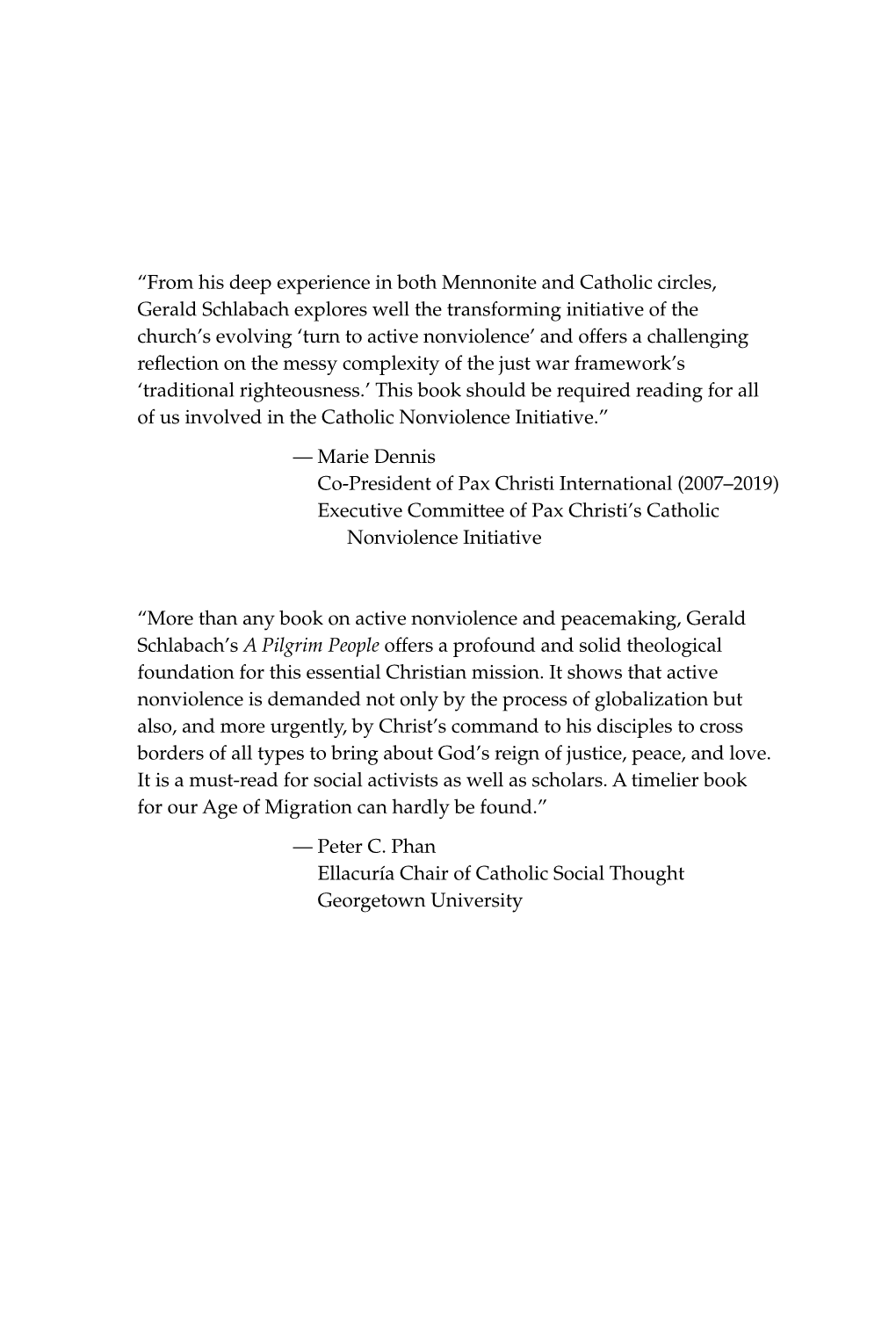 From His Deep Experience in Both Mennonite and Catholic Circles, Gerald Schlabach Explores Well the Transforming Initiative