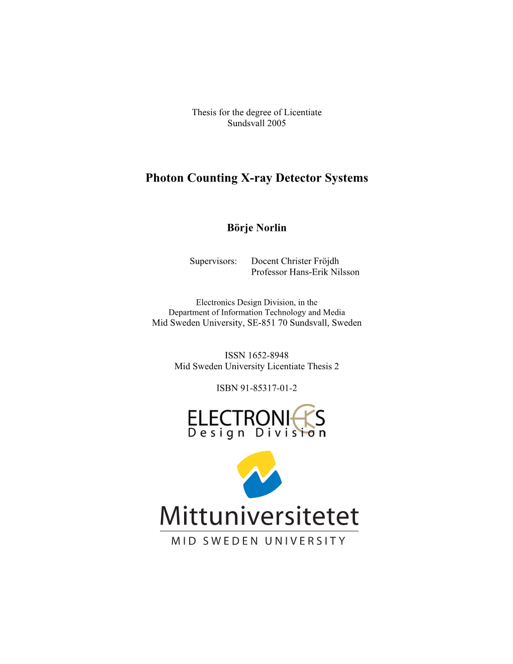 Photon Counting X-Ray Detector Systems