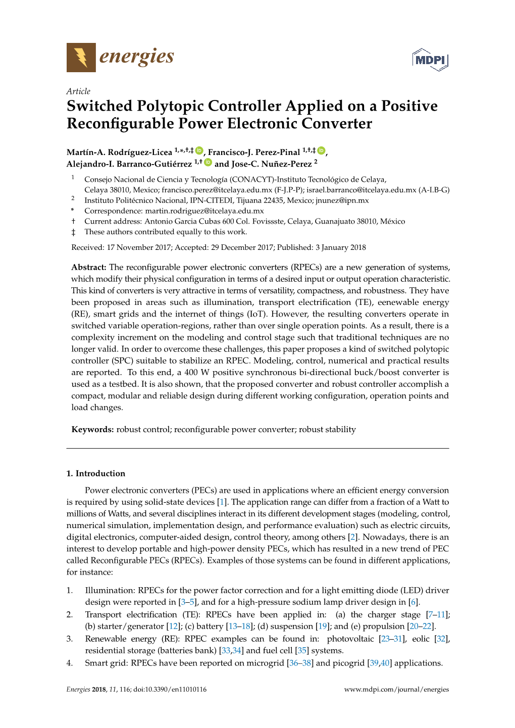 Switched Polytopic Controller Applied on a Positive Reconfigurable Power