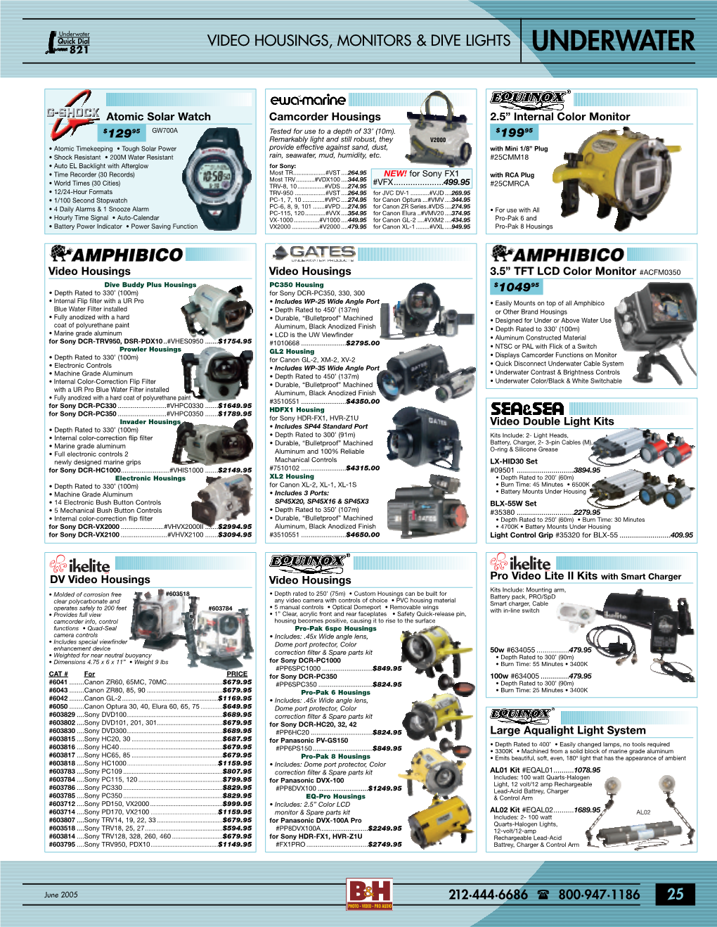 Underwater Quick Dial VIDEO HOUSINGS, MONITORS & DIVE LIGHTS 821 UNDERWATER