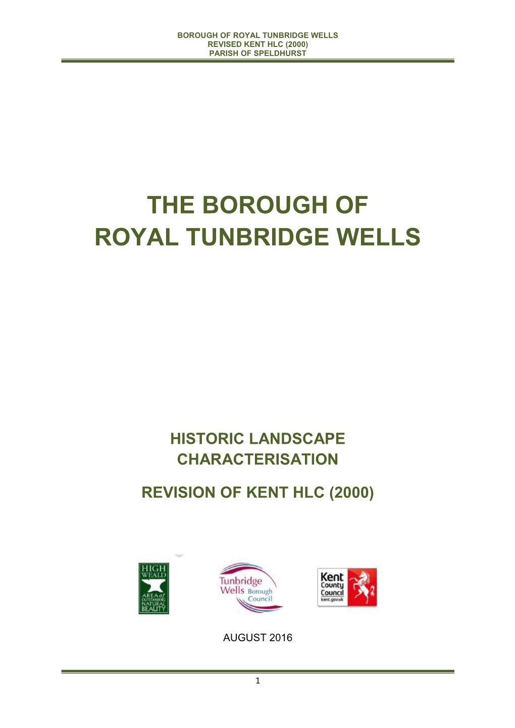 Historic Landscape Characterisation Speldhurst