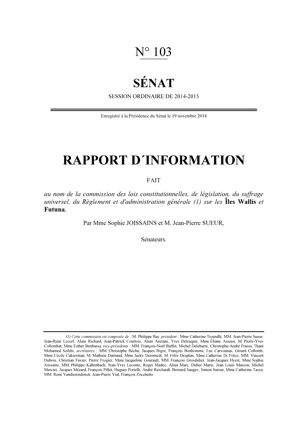 Rapport Wallis Et Futuna