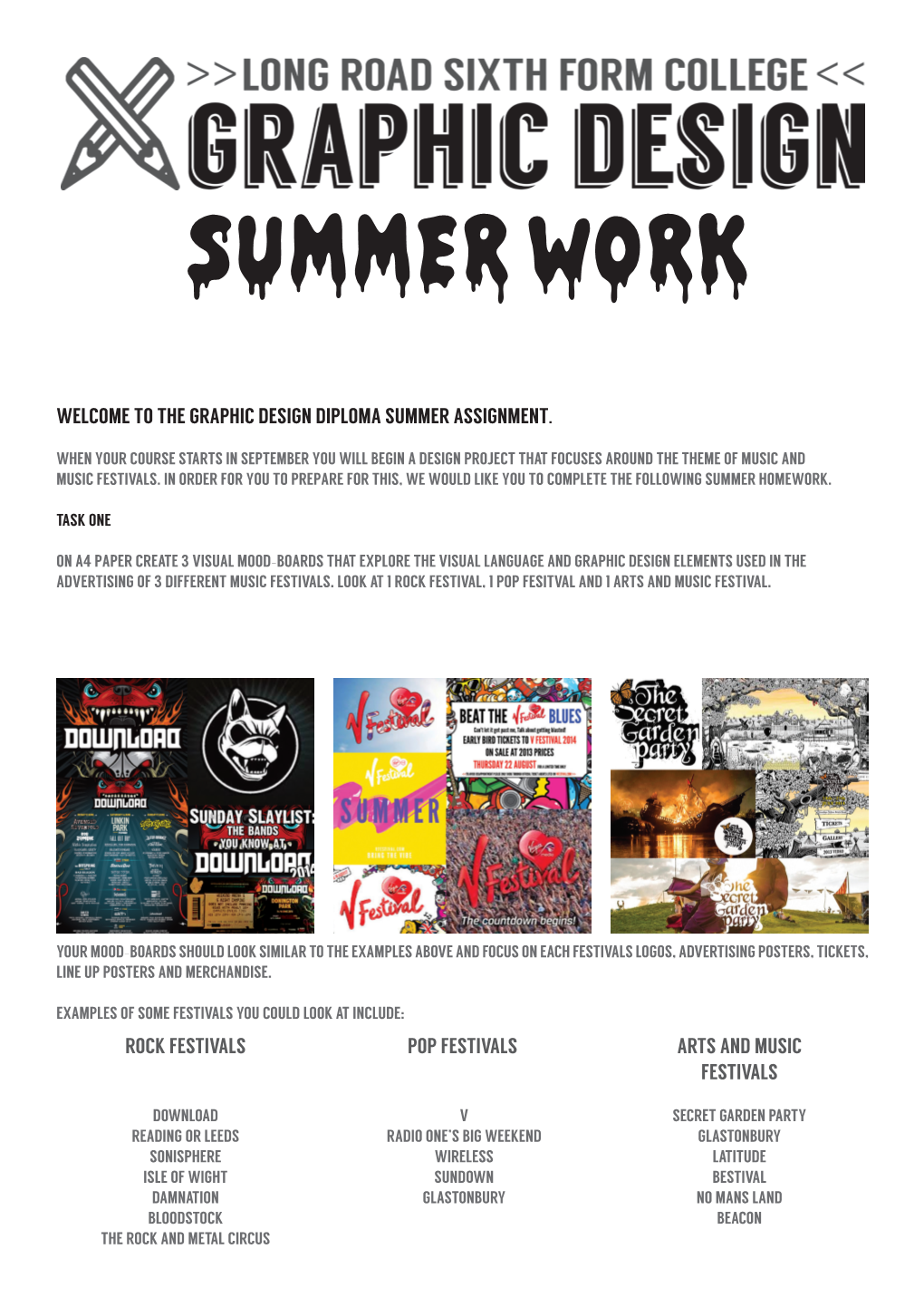 The Graphic Design Diploma Summer Assignment. Rock