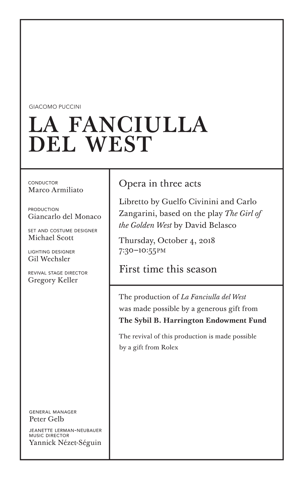 La Fanciulla Del West