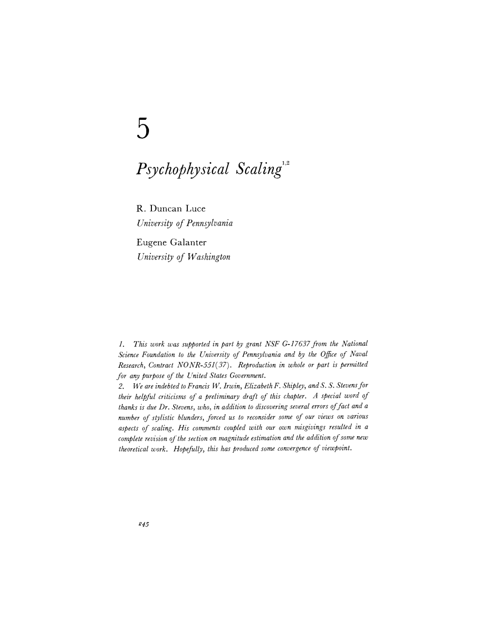 Psychophysical Scaling'