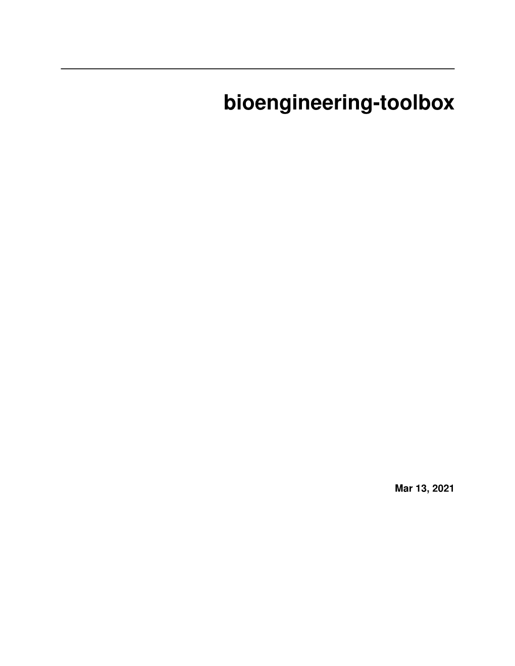 Bioengineering-Toolbox