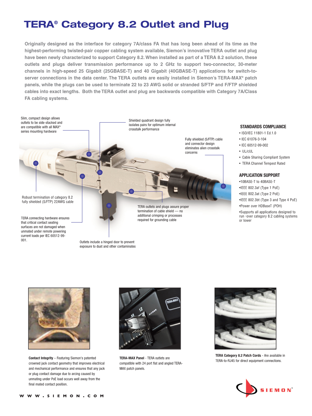 TERA® Category 8.2 Outlet and Plug