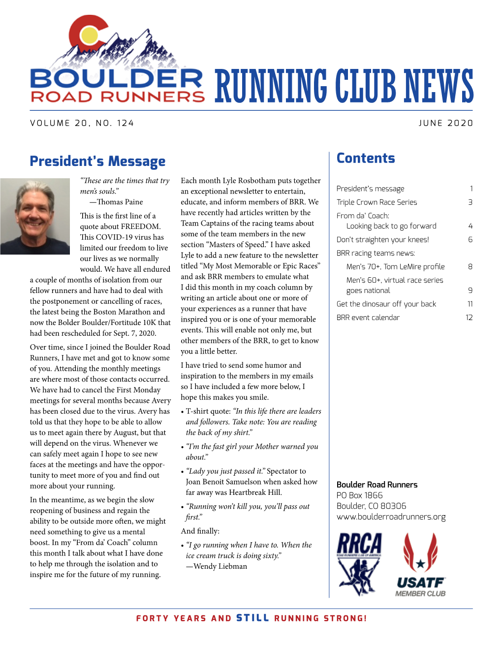 Running Club News Volume 20, No