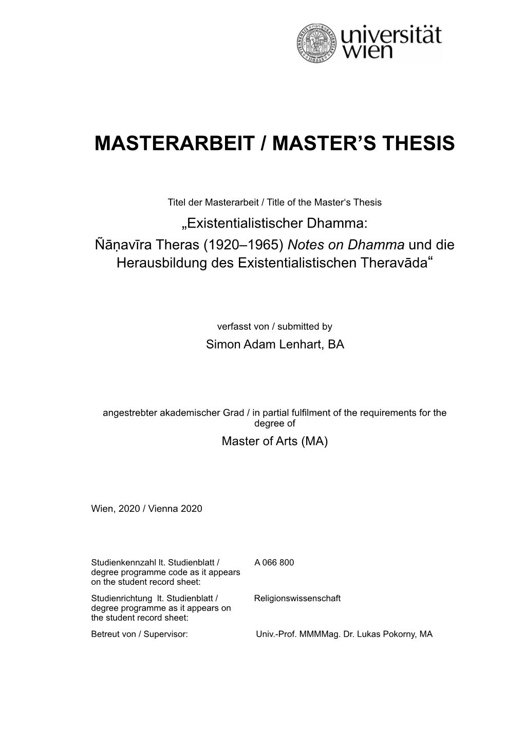 Masterarbeit / Master's Thesis